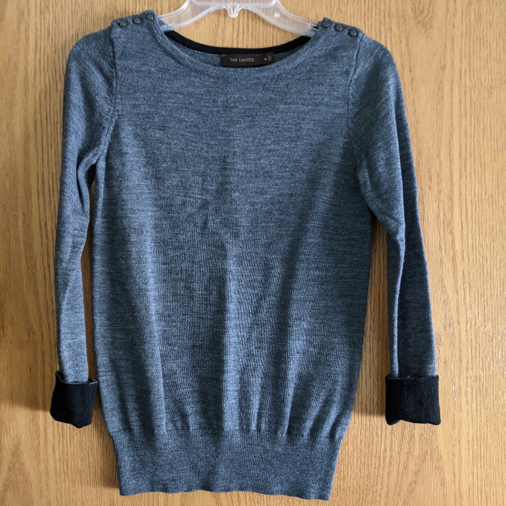 The Limited gray sweater with classy details